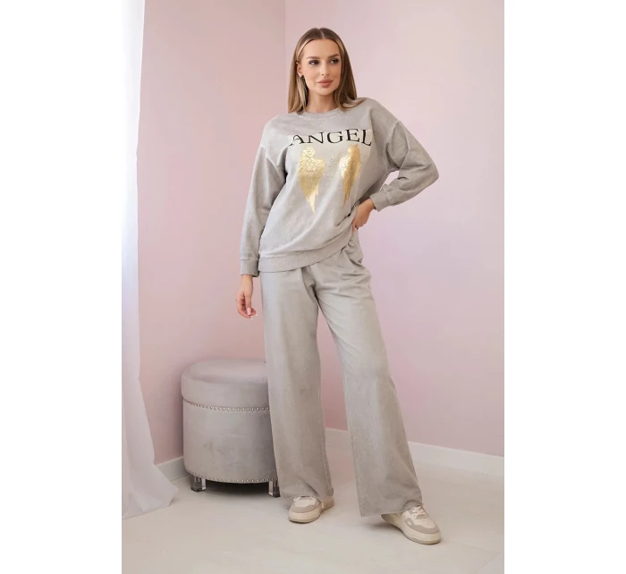 Bavlnená súprava Angel tepláky + nohavice béžová