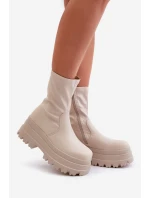 Botki Na Masywnej Platformie Jasnobeżowe Florinara Botki Na Masywnej Platformie Jasnobeżowe Florinara