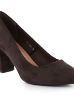 Dámske čokoládové semišové lodičky na ihlovom podpätku Sergio Leone PB414