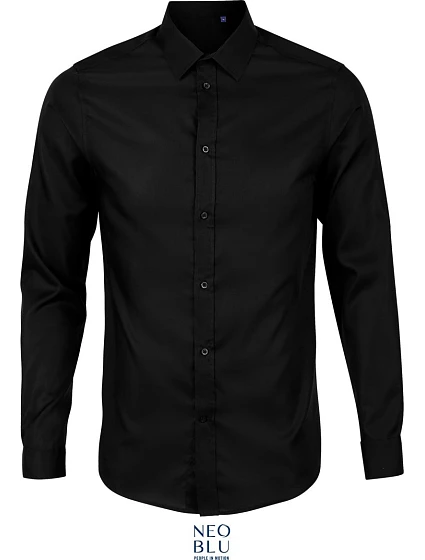 NEOBLU Blaise Men Mikro keprová košeľa s dlhým rukávom 24.3182 deep black NEOBLU Blaise Men Mikro keprová košeľa s dlhým rukávom 24.3182 deep black