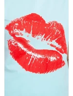 Mätová blúzka s potlačou pier