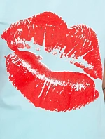 Mätová blúzka s potlačou pier