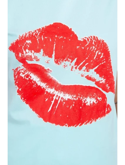 Mätová blúzka s potlačou pier