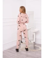 Sada s potlačou pištole tmavo púdrovo ružová