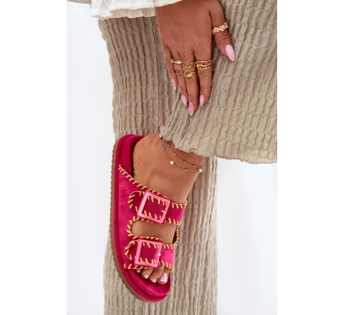 Dámské Pantofle S Přezkami A Dekorativním Fuchsie model 21696562 - Boto