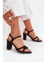 Dámské sandály na podpatku černé model 21703966 - Boto