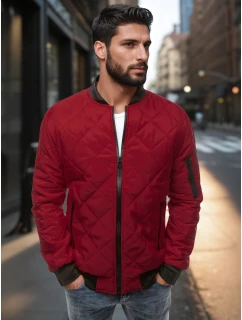 Pánska prešívaná bunda bomber bordová TX2209