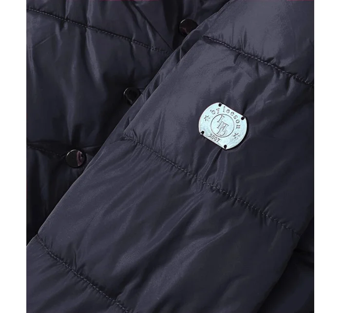 Tmavomodré asymetrické dámske sako (M-21113) Tmavomodré asymetrické dámske sako (M-21113)