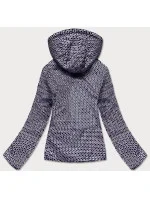 Tmavomodrá obojstranná dámska prešívaná bunda (B9775-3)