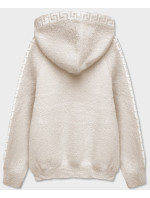 Svetlo béžový prehoz cez oblečenie ála alpaka s kapucňou (B6001-51)