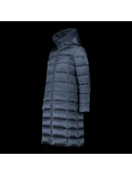 Dámska zimná bunda s kapucňou CMP zateplený kabát dlhý tmavomodrý (34K0046F/L635)