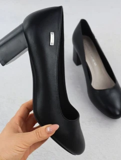 Čierne lodičky na podpätku Sergio Leone PB178