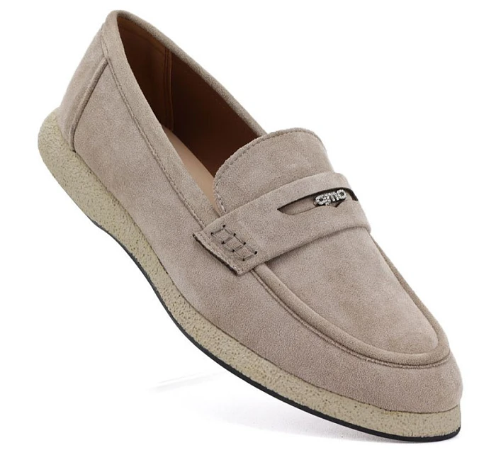 Dámské polobotky mokasíny béžové model 22117648 - VINCEZA