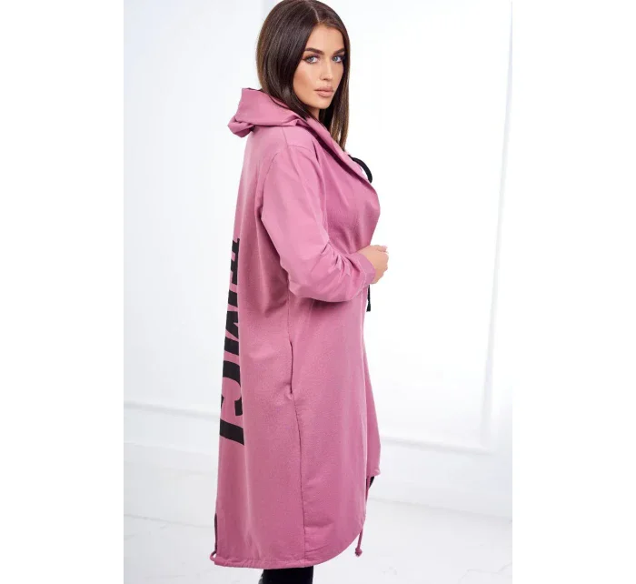 Tmavě růžová bunda s potiskem Tmavě růžová bunda s potiskem