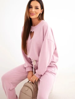 Dámska súprava s výrezom srdca tmavoružová