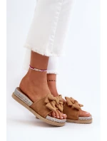 Damskie Klapki Na Platformie Z Kokardą Camel Aflia Damskie Klapki Na Platformie Z Kokardą Camel Aflia