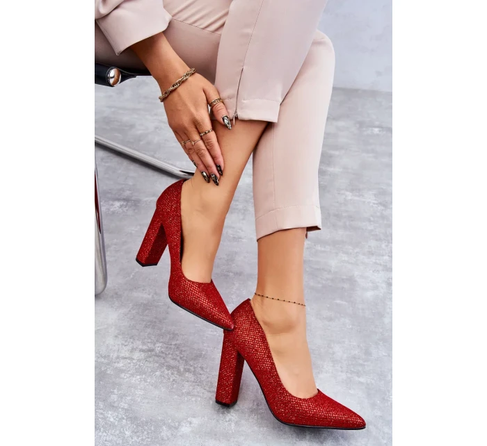 Lesklé lodičky Na červeném Podpatku Elmira Lesklé lodičky Na červeném Podpatku Elmira