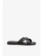 Dámske ploché papuče z ekokože S.Barski Black