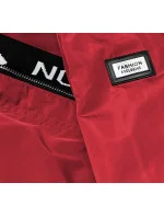 Tenká červená dámska bunda s ozdobnou lemovkou (B8145-4) Tenká červená dámska bunda s ozdobnou lemovkou (B8145-4)