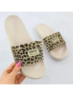 Dámske maskáčové plážové žabky bazén béžová SS274715