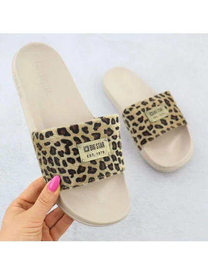 Dámske maskáčové plážové žabky bazén béžová SS274715