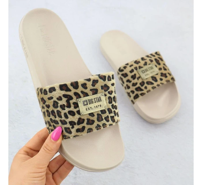 Dámske maskáčové plážové žabky bazén béžová SS274715