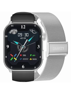 Dámske inteligentné hodinky GRAVITY GT28-9 Remienok + náramok čierny strieborný