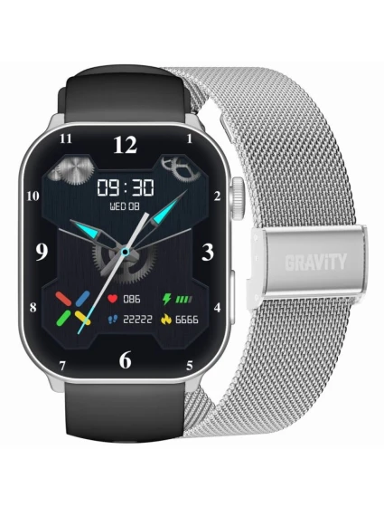 Dámske inteligentné hodinky GRAVITY GT28-9 Remienok + náramok čierny strieborný Dámske inteligentné hodinky GRAVITY GT28-9 Remienok + náramok čierny strieborný