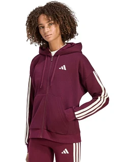 Dámska mikina adidas Essentials 3-Stripes Full-Zip v bordovej farbe KX0785