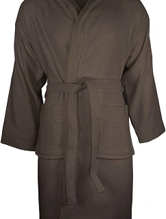 Velour Bathrobe Župan s kapucí model 22527417 taupe - The One Towelling