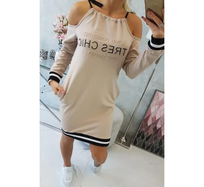 Béžové šaty Tres Chic