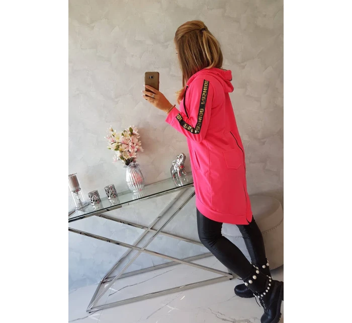 Mikina se zipem na zádech růžová neonová Mikina se zipem na zádech růžová neonová