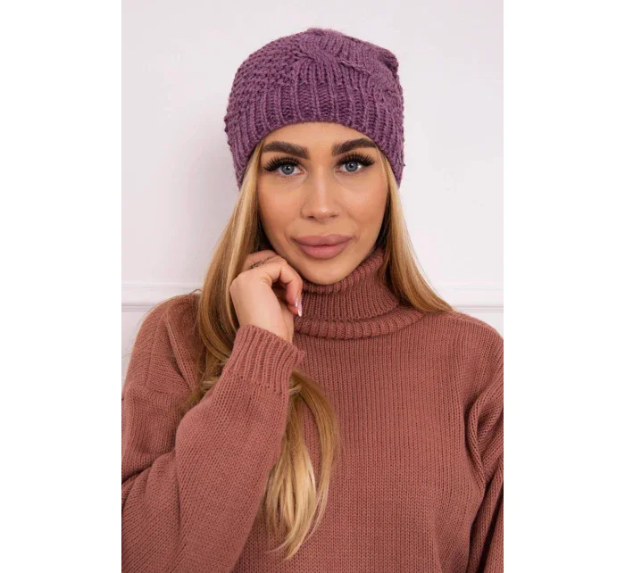 Fleecová čiapka Carolina K243 tmavo ružová