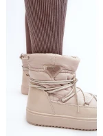 Damskie Śniegowce Na Platformie Z Wiązaniem Beżowe Fleure Damskie Śniegowce Na Platformie Z Wiązaniem Beżowe Fleure