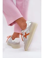 Niskie Buty Sportowe Damskie Srebrne Zelevelis