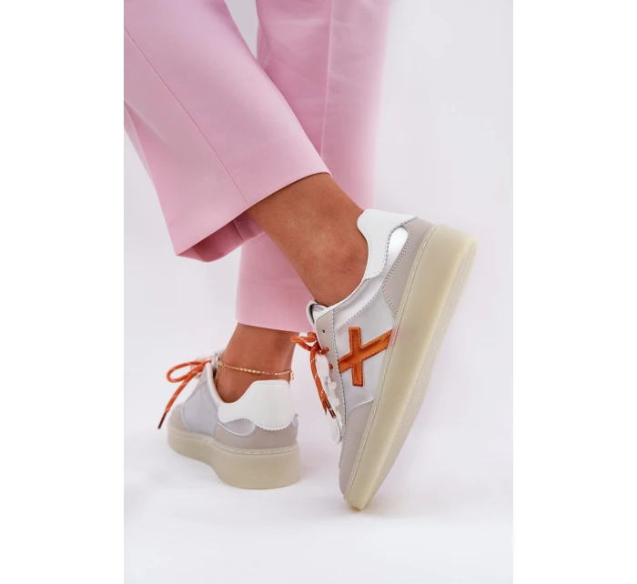 Niskie Buty Sportowe Damskie Srebrne Zelevelis