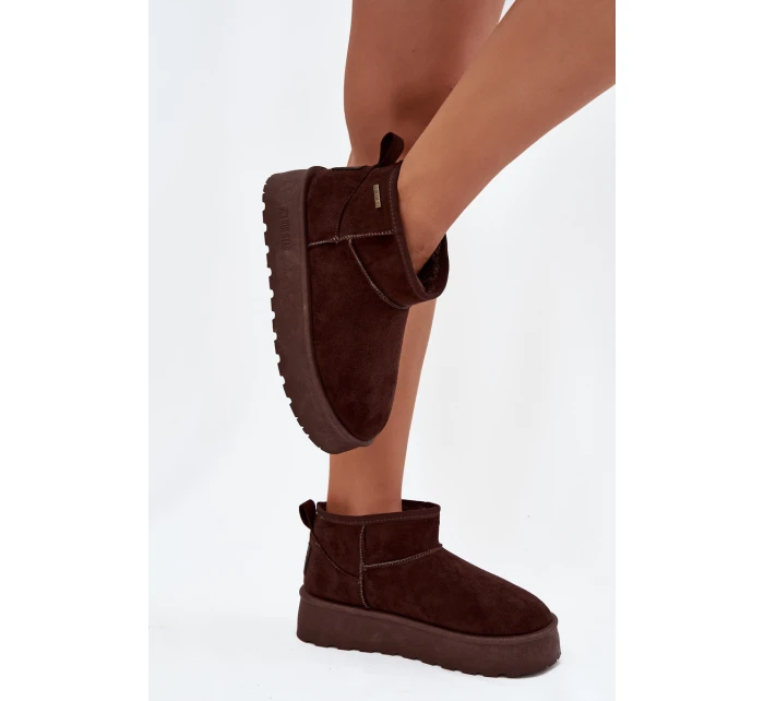 Nízké sněhule na platformě Big Star model 21708613 čokoládové - Big Star Shoes Nízké sněhule na platformě Big Star model 21708613 čokoládové - Big Star Shoes