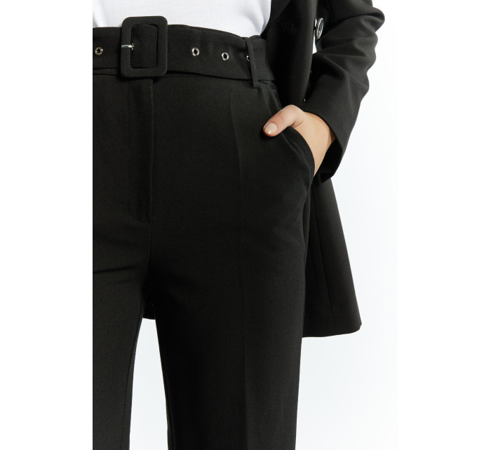 Monnari Elegantné nohavice Dámske nohavice s opaskom Black