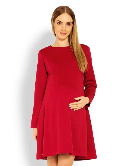 Dámské těhotenské šaty model 18714885 Červená - PeeKaBoo Dámské těhotenské šaty model 18714885 Červená - PeeKaBoo