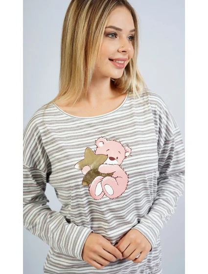 Dámske pyžamo dlhé Méďa s hviezdou