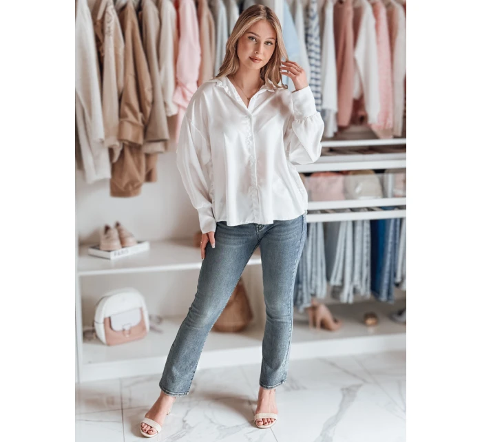 Dámske oversize tričko SATINIA white FashionStreet DY0449 Dámske oversize tričko SATINIA white FashionStreet DY0449