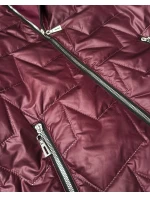 Goodlookin burgundská tenká bunda s kapucňou Plus Size (B8576-27)