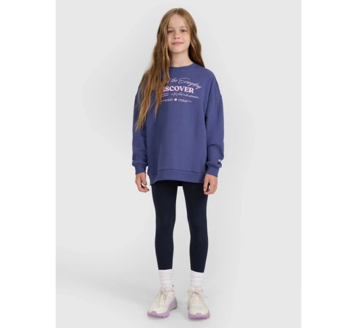 Dívčí mikina oversize bez kapuce model 21730470 - 4F Dívčí mikina oversize bez kapuce model 21730470 - 4F