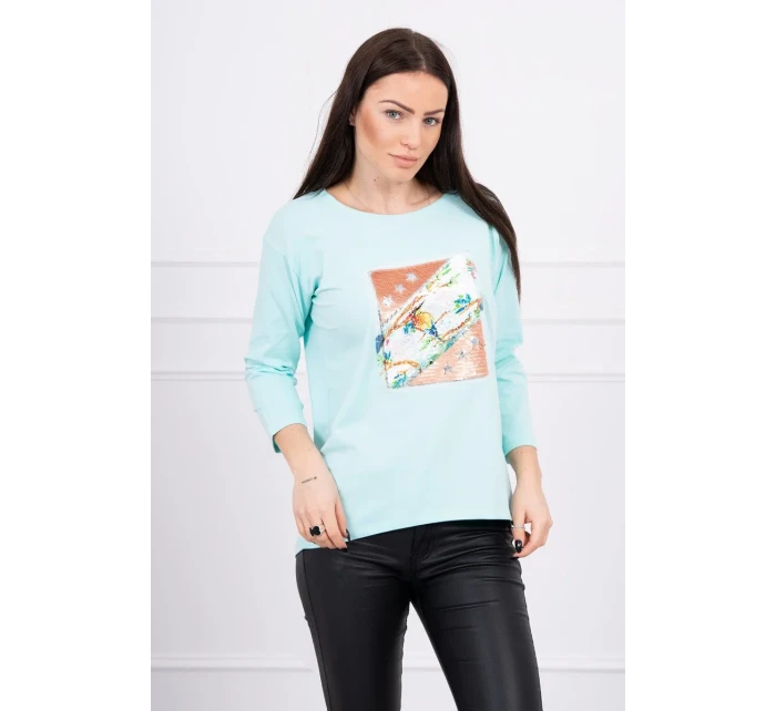 Halenka s grafikou 3D model 18744082 mint - K-Fashion