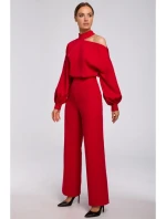 M528 Kombinéza s biskupskými rukávmi - červená