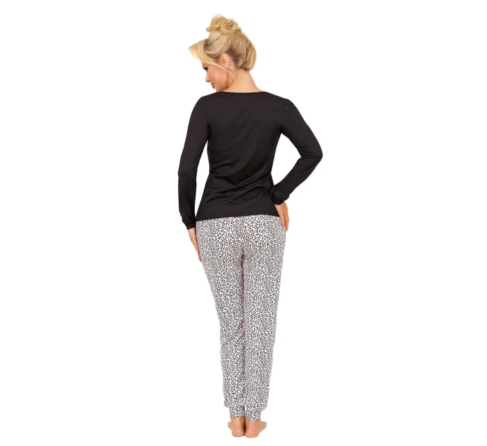 Dámske dlhé čierne pyžamo Pantera - Donna