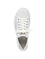 Rieker W RKR642 biele kožené ažurové topánky