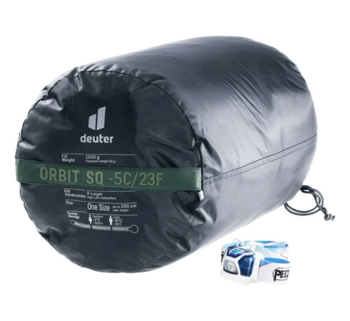 Syntetický spací vak Deuter Orbit SQ +6 (200 cm) - brečtan/ružová Syntetický spací vak Deuter Orbit SQ +6 (200 cm) - brečtan/ružová