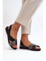 Zazoo 40141 Skórzane Sandały Na Rzep Czarne