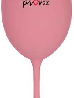 TATÍNEK MIMO PROVOZ - růžová sklenice na víno 350 ml